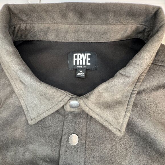 Frye Men’s Faux-Suede Shirt Jacket (Shacket) – Size XL – Unique Grey/Green/Brown - Picture 3 of 8